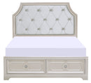Homelegance Libretto King Platform Bed with Footboard Storage in Silver 1755K-1EK* image