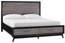 Homelegance Raku King Storage Platform Bed in Gray 1711K-1EK image