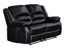 Homelegance Furniture Jarita Double Reclining Loveseat in Black 8329BLK-2 image
