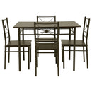 Anna 5-piece Rectangular Dining Set Dark Bronze - 5th Ave Furniture