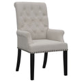 Alana Upholstered Tufted Arm Chair with Nailhead Trim