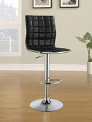 Ashbury Upholstered Adjustable Bar Stools Black and Chrome (Set of 2) - 5th Ave Furniture