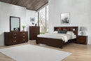 Jessica Bedroom Set with Bookcase Headboard Cappuccino - 5th Ave Furniture