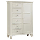 Sandy Beach 8-drawer Door Chest Storage Cream White - 5th Ave Furniture