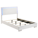 Felicity Full & Twin Panel Bed with LED Lighting Glossy White