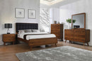 Robyn Bedroom Set with Upholstered Tufted Headboard Dark Walnut - 5th Ave Furniture