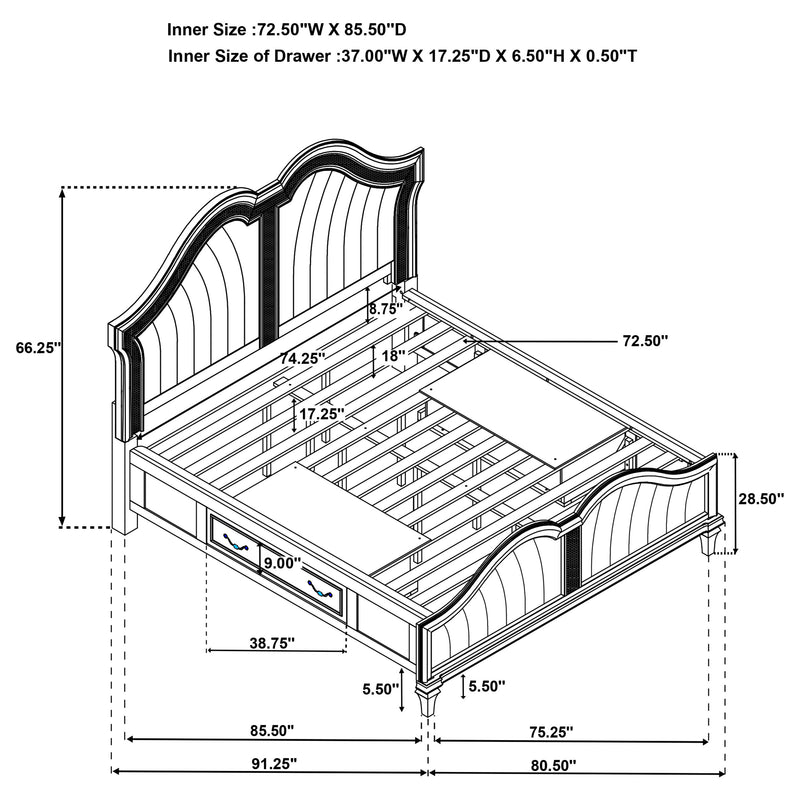 Evangeline 4 Pc Bedroom Set