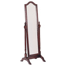Cabot Rectangular Cheval Mirror with Arched Top Merlot - 5th Ave Furniture