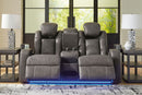 Fyne-Dyme Power Reclining Loveseat with Console - 5th Ave Furniture