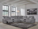 Modmax II Power Reclining Sectional with Audio Consoles - 5th Ave Furniture