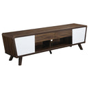 Alvin 2-drawer TV Console Dark Walnut and Glossy White - 5th Ave Furniture