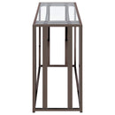 Adri Rectangular Glass Top Sofa Table Clear and Black Nickel