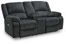 Draycoll Power Reclining Loveseat with Console - 5th Ave Furniture