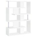 Hoover 5-tier Bookcase White and Chrome - 5th Ave Furniture