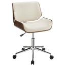 Addington Adjustable Height Office Chair Ecru and Chrome - 5th Ave Furniture