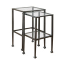 Leilani 2-piece Glass Top Nesting Tables Black - 5th Ave Furniture