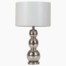 Mineta Drum Shade Table Lamp White and Antique Silver - 5th Ave Furniture