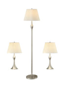 Griffin 3-piece Slender Lamp Set Brushed Nickel - 5th Ave Furniture