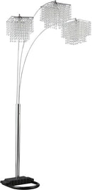 Miriam Crystal Drop Shade Floor Lamp Chrome - 5th Ave Furniture