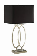 Izuku Rectangular Shade Table Lamp Black and Brushed Nickel - 5th Ave Furniture