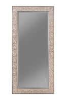 Rollins Rectangular Floor Mirror Silver Sparkle - 5th Ave Furniture