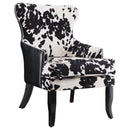 Trea Cowhide Print Accent Chair Black and White - 5th Ave Furniture