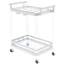 Jefferson 2-tier Glass Serving Cart Clear - 5th Ave Furniture