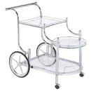 Sarandon 3-tier Serving Cart Chrome and Clear - 5th Ave Furniture
