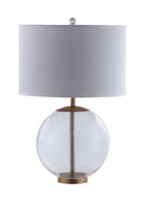 Kenny Drum Shade Table Lamp with Glass Base White - 5th Ave Furniture