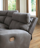 Next-Gen DuraPella Power Reclining Sectional Loveseat with Console - 5th Ave Furniture