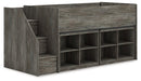 Frandern Loft Bed with Bookcase Storage - 5th Ave Furniture