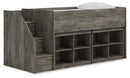 Frandern Loft Bed with Bookcase Storage - 5th Ave Furniture