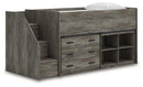 Frandern Loft Bed with Bookcase and Drawer Storage - 5th Ave Furniture