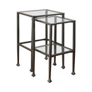 Leilani 2-piece Glass Top Nesting Tables Black - 5th Ave Furniture