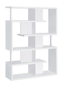 Hoover 5-tier Bookcase White and Chrome - 5th Ave Furniture