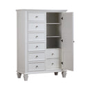 Sandy Beach 8-drawer Door Chest Storage Cream White - 5th Ave Furniture