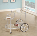 Sarandon 3-tier Serving Cart Chrome and Clear - 5th Ave Furniture