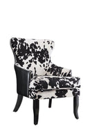 Trea Cowhide Print Accent Chair Black and White - 5th Ave Furniture