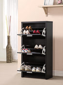 Vivian 3-drawer Shoe Cabinet Black - 5th Ave Furniture
