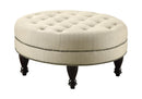 Elchin Round Upholstered Tufted Ottoman Oatmeal - 5th Ave Furniture