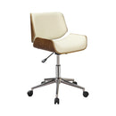 Addington Adjustable Height Office Chair Ecru and Chrome - 5th Ave Furniture