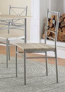 Anna Fontana 5-piece Rectangular Dining Set Brushed Silver - 5th Ave Furniture