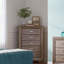 Kauffman 5-drawer Chest Washed Taupe - 5th Ave Furniture