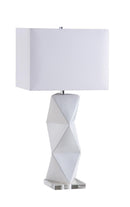 Camie Geometric Ceramic Base Table Lamp White - 5th Ave Furniture