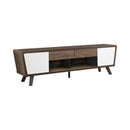 Alvin 2-drawer TV Console Dark Walnut and Glossy White - 5th Ave Furniture