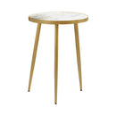 Acheson Round Accent Table White and Gold - 5th Ave Furniture