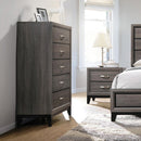 Watson 5-drawer Chest Grey Oak and Black - 5th Ave Furniture