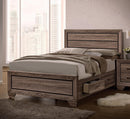 Kauffman California King, E.king, & Queen Panel Bed Washed Taupe - 5th Ave Furniture