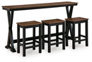 Wildenauer Counter Height Dining Table and 3 Barstools Set - 5th Ave Furniture