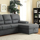 ALCESTER Brown & Gray Sectional w/ Sleeper, Ash